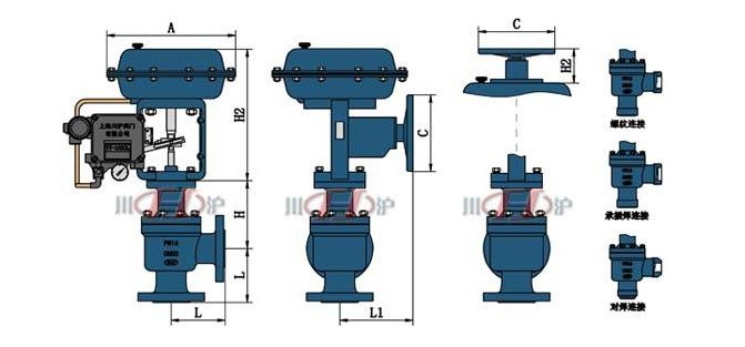 氣動角式調節(jié)閥結構圖